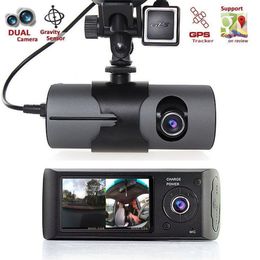 2021 neueste Dual Kamera Auto DVR Kameras R300 Externe GPS 3D G-Sensor 2 7 TFT LCD X3000 FHD 1080P Cam Video Camcorder Zyklus 227h