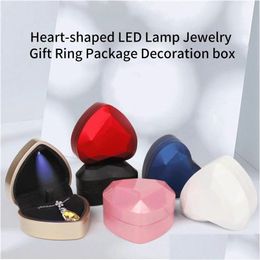 Jewelry Boxes Ring Box Earrings Case With Led Light Display Storage Packaging Drop Delivery Otvyo