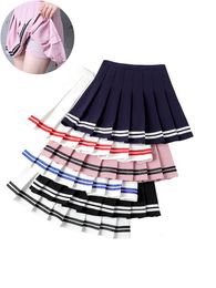 Skirts Clearance Sale Y2k Summer Korean Fashion Shorts Women's Skiing Elastic High Waist Stripe Harajuku Pleated Plain A-Line Mini Skiing 230728