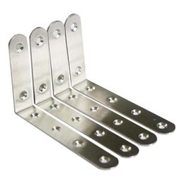 Pcs Stainless Steel Heavy Duty L Corner Brace Joint Angle Bracket Shelf Wall Hanging With Screws 125mmX75mm 5 InchX3 P2908