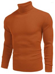 Men's Sweaters 2023 Collar Sweater Fine Fit Knit Tops Long Sleeve Solid Colour Autumn Winter Blouses Vintage