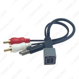 Car 2-RCA Male USB A Male Plug RCA Adapter Audio Converter AUX Cable For Nissan Cube Juke Versa AV Cable #62172403