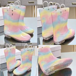 New Womens Designer Rain Boots Over Knee long boots Recommended by Ins Blogger Style Trend Feel free to pair with fashion Rainboots with Anti slip Soles booties