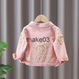 Jackets Spring Baby Girls Demin jacket kids coats For Children's Outerwear Casual Toddler Girl's Clothes printing Casual Top 16Year J230728