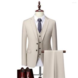 Men's Tracksuits 5XL( Jacket Pants ) Boutique Pure Colour Mens Business Formal Suit -piece Set And Two-piece Groom Wedding Dress