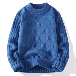 Men's Sweaters Classic Style Solid Colour Men Large Size Round Neck Long-sleeved Knitting Oversized Versatile High Street Pullovers Z20