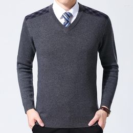 Men's Sweaters 2023 Fashion Brand Men Pullovers Wool Slim Fit Jumpers Knit V Neck Top Grade Autumn Korean Style Casual Clothes