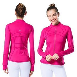 Womens Jackets Outerwear Fitness Yoga Outfit Sports Zipper Long Sleeve Tight Yogas Shirt Gym Thumb