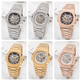 New Luxury Fashion Skeleton Design Watch Men Automatic Watch Full Stainless Steel Sapphire Waterproof Luminous Watch Gold Silver Rose Gold Multicolor