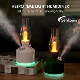 Retro Time Light Wireless Humidifier Small Home Silent Bedroom Office Desktop Night Light Charging Aromatherapy Machine