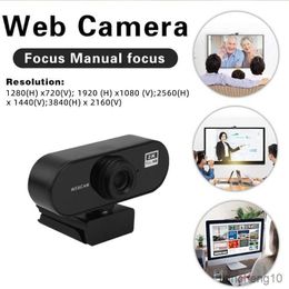 Webcams 180 Degree Rotatable Webcam 2K Live Camera With Noise Reduction Microphone Office Meeting Video Camera R230728