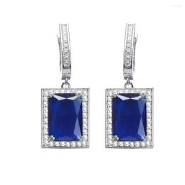 Dangle Earrings Grace Gift Royal BlueTopaz Hermosa Drop Earring 34mm Pretty Women Jewelry