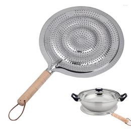 Table Mats Heat Diffuser For Stove Iron Induction Cooktop Protector 21cm Top With Wood Handle Protecting Coffee