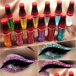 Other Health Beauty Items Cmaadu Cola Style 12 Colours Glitter Liquid Eyeliners Waterproof Pigment Mti Colour Eyeliner Eye Liner Mak Dh7Et