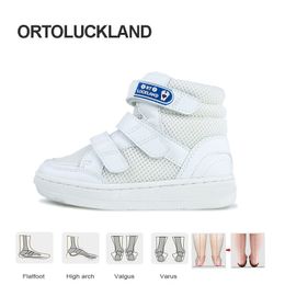 Ortoluckland Toddler Girl Shoes Children Boys Orthopaedic Sneaker Kid Baby Demi Chunky Casual White School Ankle Boots 2 to 8 Age