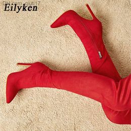 Boots Eilyken Pointed Toe Stiletto Heels Women's High Boots Elegant Elastic Knee Boots Autumn Winter Long Boots Z230728