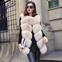 Women's Fur Faux Fur HJQJLJLS 2021 Winter New Women Long Warm Faux Fur Vest Woman Fluffy Artificial Fur Coat Female Fake Fur Sleeveless Jacket HKD230727