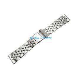 JAWODER Watchband 22mm 24mm Full Polished Stainless Steel Watch Band Strap Bracelet Accessories Silver Adapter for SUPEROCEAN228S