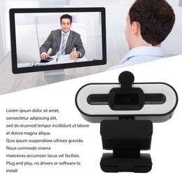 Webcams 4K Webcam Plug Computer Camera with Lens Cover for Video Recording