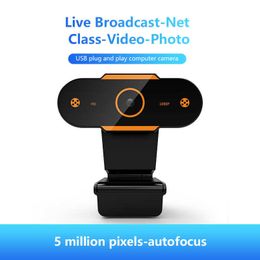 Webcams Network Camera Full With Microphone Mini For Pc Computer Webcam 1080p Streaming New Web Black