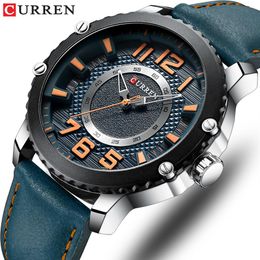 CURREN Casual Leather Watch for Men Style Business Quartz Wristwatches New Relojes Hombre Unique Design Clock Male Watches2889