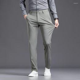 Men's Pants Ice Silk Leisure Light Business Straight Suit Young And Middle-Aged Draping Effect All-Matching Long