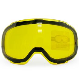Ski Goggles Original Yellow Graced Magnetic Lens for ski goggles GOG-2181 anti-fog UV400 ski glasses snow goggles Night SkiingOnly Lens 230728