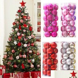 Christmas Decorations 24Pcs 3Cm 4Cm Ball Ornaments Xmas Tree Hanging Bauble Balls For Holiday Party Decor Drop Delivery Home Garden Fe Ottby