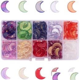 Arts And Crafts Charms 200Pcs/Box 12X16Mm Glittery Glass Crystal Crescent Moon Pendant Beads For Diy Making Earring Bracelet Necklace Dhsl9