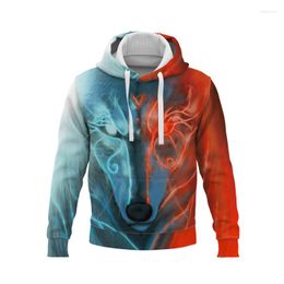 Men's Hoodies Winter Product Pullover Hoodie Men And Women Trendy Fashion Couple Hooded Sweater Thin Fleece Jacket Wolves 3D Printing