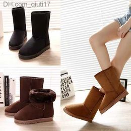 Boots New Winter Women's Snow Boots Trend 2023 Australian Platform Ankle Boots Women's Warm Botas Strapless Fashion Suede Shoes Z230728