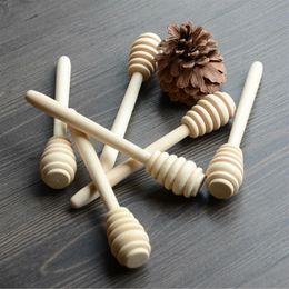 Whole- 100pcs lot 14cm Length Wooden Honey Stirring Stick Wood Honey Spoon Dipper Party Supply185N