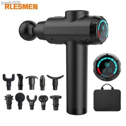 RLESMEN Massage Gun Deep Tissue Muscle Relaxation Massager Handheld Fascia Gun Head For Body Neck Back Fitness Electric Massager L230520