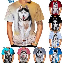 Men's T Shirts Fashion 3D T-shirt Animal Siberian Husky Funny Personality Creative Summer O-neck