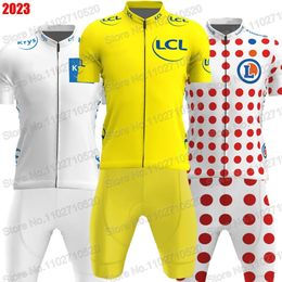 Cycling Jersey Sets France Tour TDF Set Men Green Yellow Polka Dot Short Clothing Road Bike Shirts Suit Bicycle Bib Shorts Ropa 230728