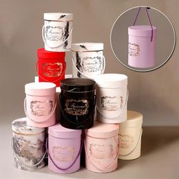 Large Size Flower Box Packing Floral Round Hat Boxes Paper Storage Hug Bucket With Lid Wedding Candy Gifts Gift Wrap218V