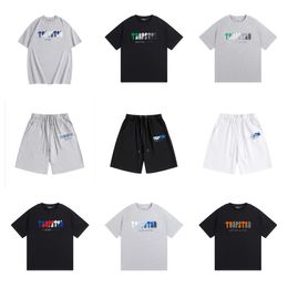 European and American t shirt fashion brand Trapstar jersey shirt trapstars tracksuit No. 22 letter gradient blue T-shirt loose sports casual short sleeve summer