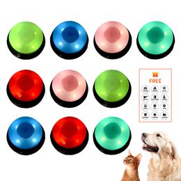 Noise Maker Birthday Whistles Party Favours for Kids Dog Button Recordable with LED Buzzer Button Communication Talking Pet Training Pet Toy 230728