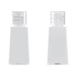 30ml PET transparent trapezoidal packing bottle hand sanitizer flip cover shampoo and facial cleanser disinfection container229W