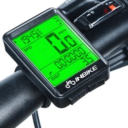 Bike Computers INBIKE Bicycle Computer Wireless And Wired MTB Bike Cycling Odometer Waterproof Bike Speedometer Stopwatch LED Digital Rate 230729