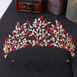 Hair Clips Wedding Accessories Bridal Crowns Headpiece Rhinestone Green Blue Leaf Crystal Diadem Tiaras Jewellery