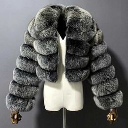 Women's Fur Faux Fur Furry Cropped Fur Coat New Winter Faux Fur Short Jacket Women Loose Lapel Zipper Long Sleeve Puffer Fur Jacket Female Mink Coat HKD230727