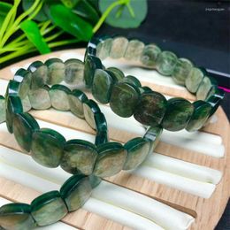 Bangle Natural Green Mica Fortune Energy Crystal Gemstone Bracelet Mineral String Woman Amulet Jewelry Healing Gift 1pcs 11x14mm