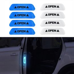 4pcs set Car Door Sticker Decal Warning Tape Car Reflective Stickers Reflective Strips Car-styling 4 Colours Safety Mark Car Sticke218d