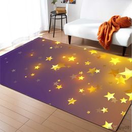 Carpets Romantic Stars Carpet For Living Room Galaxy Space Parlor Area Rug Memory Kids Bedroom Rug Bathroom Mat Entrance Doormat R230728
