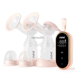 Breastpumps NCVI Double Electric Breast Pumps 3 Modes 12 Levels Portable Breastfeeding Milk Pump with 2 Size Flanges Mirror LED Display x0726