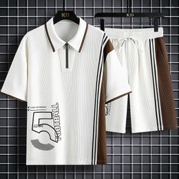 Men's Tracksuits 2023 Summer POLO-shirt Shorts Set Sports Print Leisure Fashion Breathable Short Sleeve T-shirt