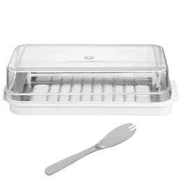 Dinnerware Sets Butter Slicer Box Covered Dish Lid Plate Raclette Case Keeper Container Holder Countertop Tray Plastic Metal