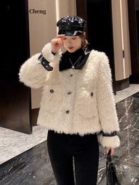 Women's Fur Faux Fur Autumn and Winter Youth Imitation Lamb Hair Thickened Coat Women's Fur Short Top Women's Trend Winter Coat Women Faux Fur HKD230727