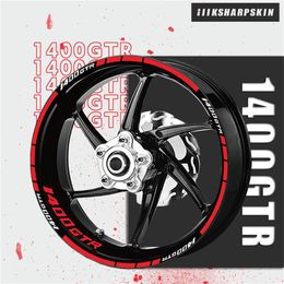 Motorcycle rim decorative waterproof stickers night reflective safety warning decal striped waterproof tape for KAWASAKI 1400GTR 1211d